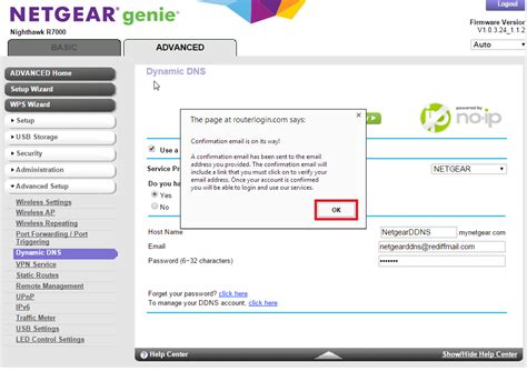 How do I set up a NETGEAR Dynamic DNS account on my .